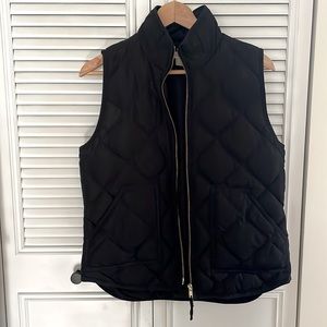 J crew black quilted vest